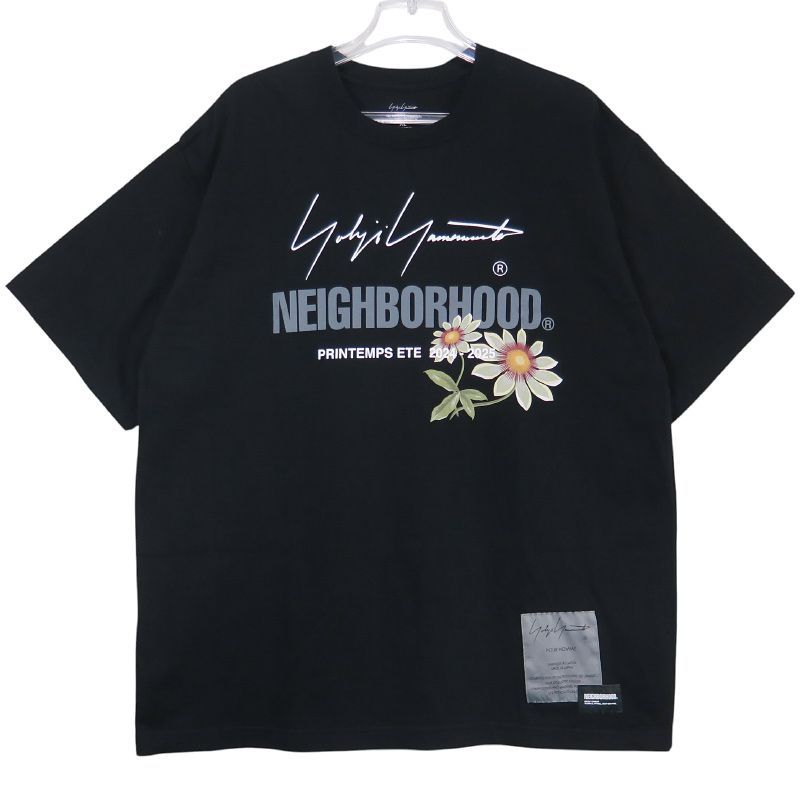 NEIGHBORHOOD ネイバーフッド X Yohji Yamamoto POUR HOMME ヨウジヤマモト プールオム TEE SS-1 HP-T89-996 Tシャツ ブラック 半袖 カットソー サイズXL Mayz