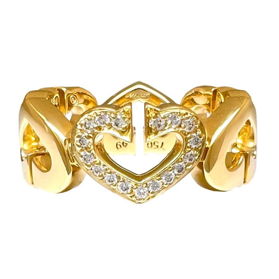 CARTIER カルティエ リング Cハート ダイヤ 750 K18 YG イエロー
