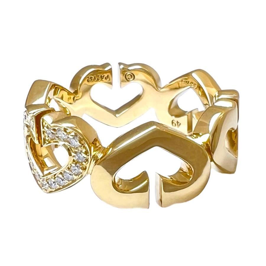 CARTIER カルティエ リング Cハート ダイヤ 750 K18 YG イエロー