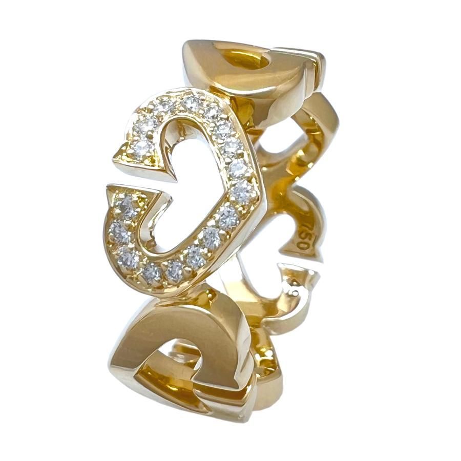 CARTIER カルティエ リング Cハート ダイヤ 750 K18 YG イエロー