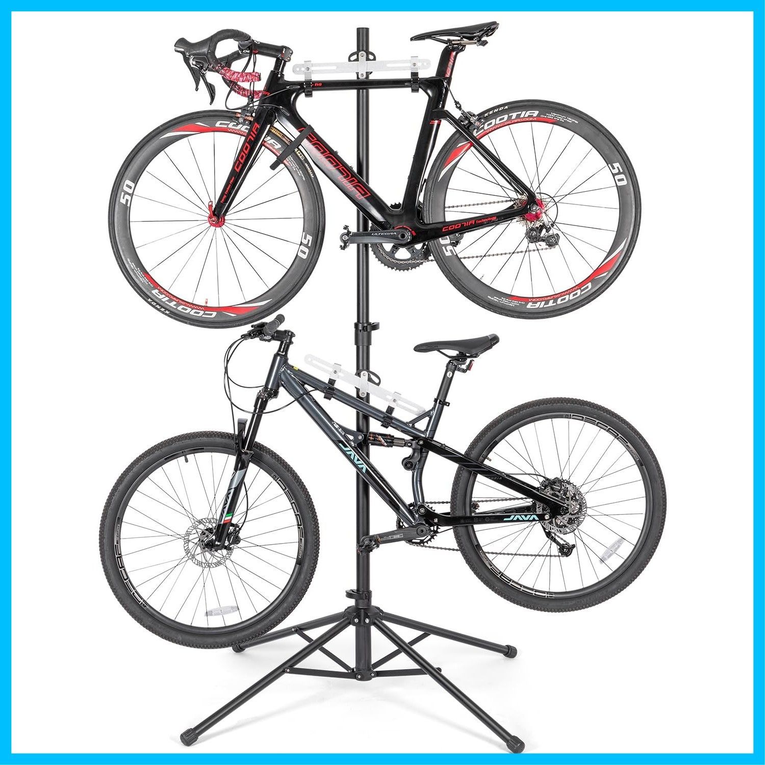CXWXC 自転車 スタンド 2台 倒れない 横置き ディスプレイスタンド 高さ無段階調整 室内用 (BN-W009)