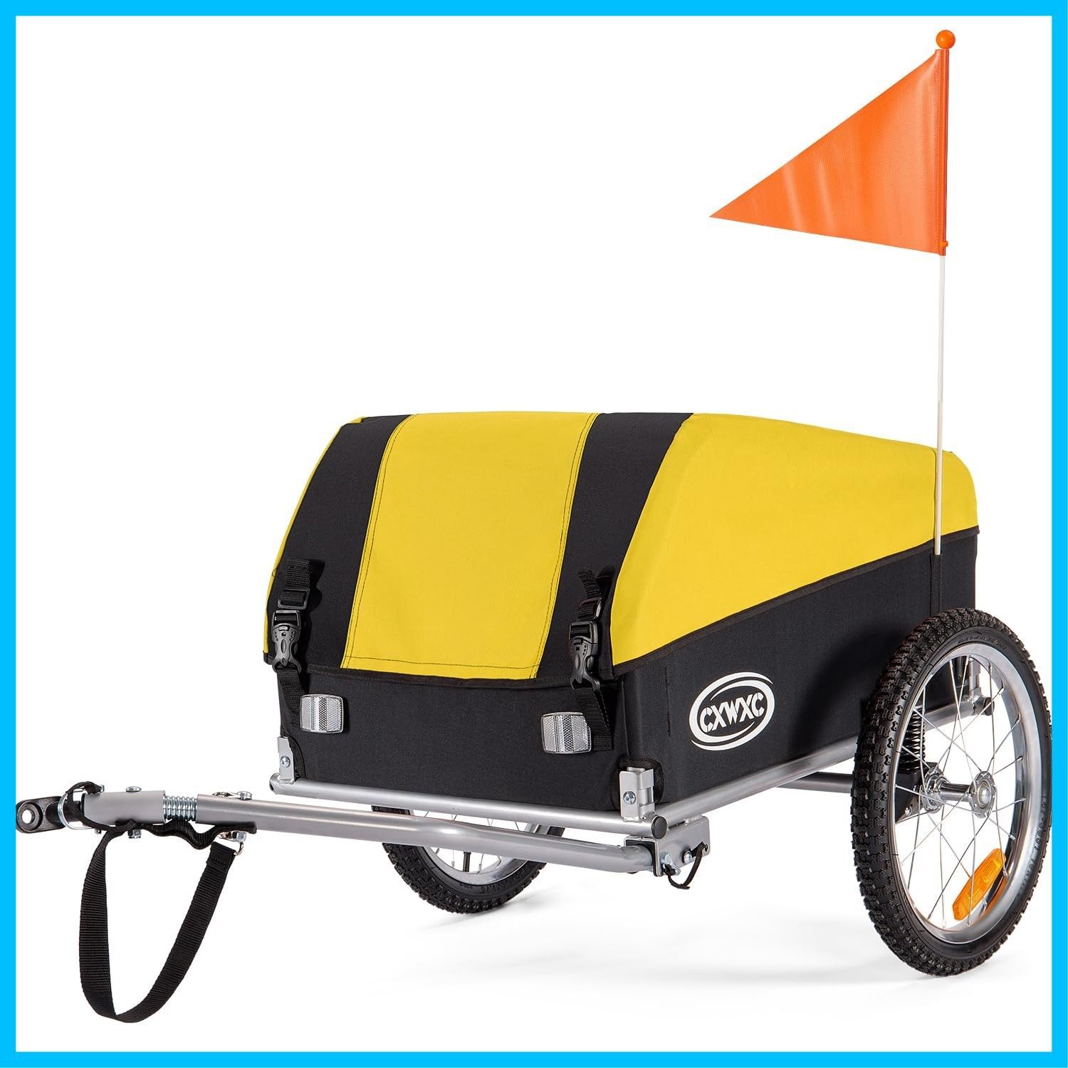 CXWXC サイクルトレーラー サスペンション付き 折りたたみ式 防水カバー付き 自転車 トレーラー 耐荷重40kg リアカー (CX-20218)