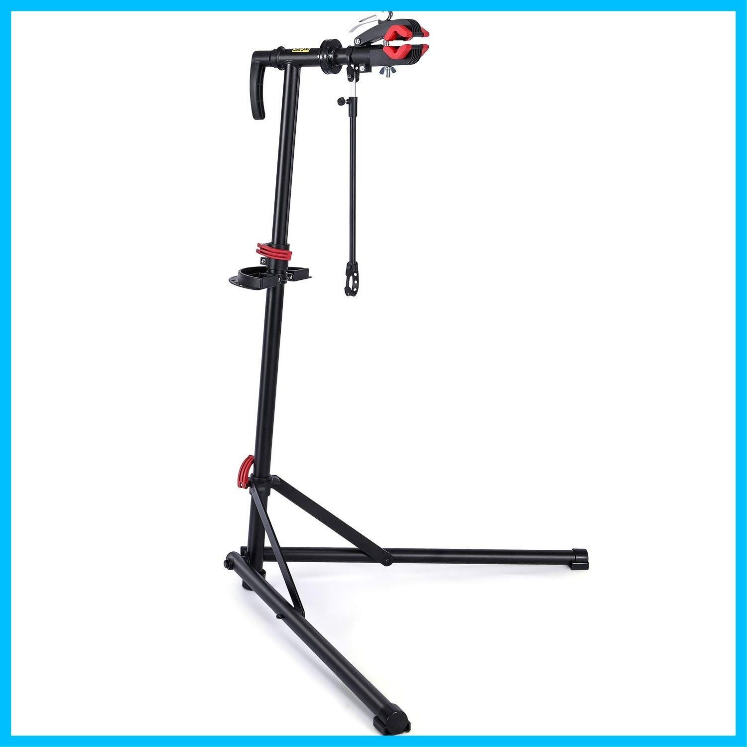 CXWXC 自転車 メンテナンススタンド ワークスタンド ロードバイク スチール製 高さ/角度調節可 折りたたみ式 ディスプレイスタンド 工具トレー/ハンドル支えバー付 ブラック （CX-C10） 7,943円
