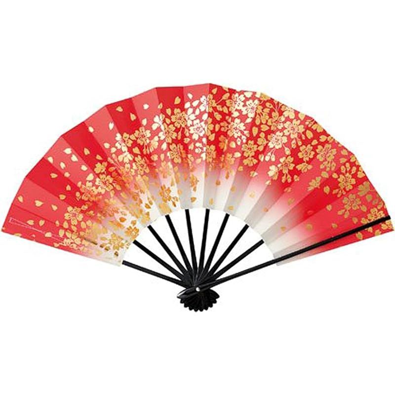 【新品】 舞扇子 1305 黒塗 9寸5分 扇子箱入 踊り用 あですがた 1