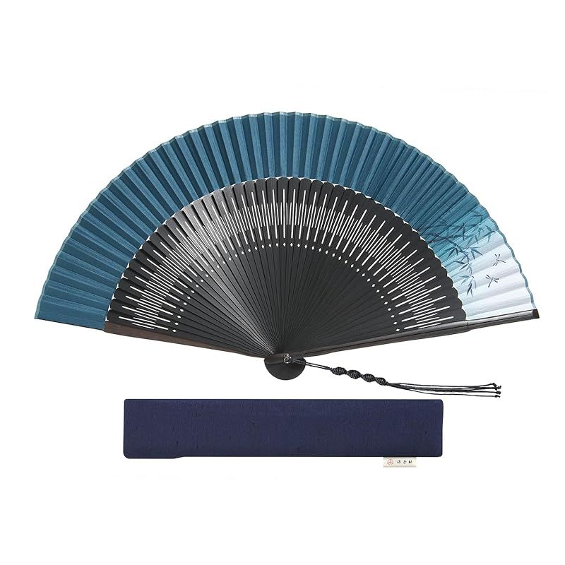 【新品】 [保赤軒] HOSEKKEN 【 職人伝統の技と現代の感性が1つとなった 高級 扇子 ブランド 】 メンズ 紳士 〔 親黒檀トンボ/紺 〕 シンプル 和装小物 和柄 丈夫 おしゃれ せんす 父の日 ギフト プレゼント 贈り物 0