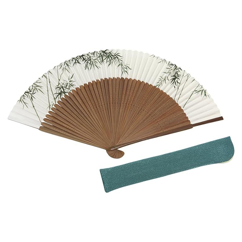 【新品】 [ハセガワ] 京扇子 竹 45本骨 唐木短地 両面柄 京都職人 手作り 扇子 扇子袋付き 木粧箱入り 0