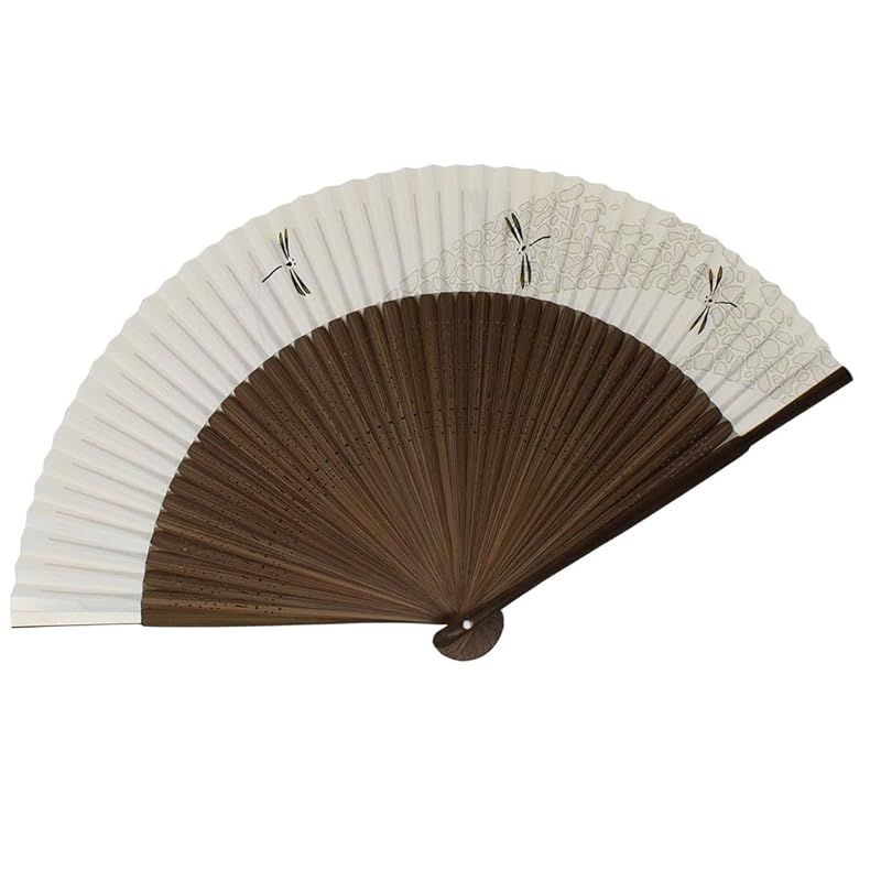 【新品】 扇子 京扇子 日本製 上唐木中彫 大短地 パール地 トンボ 0