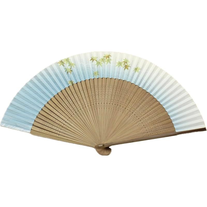 【新品】 京扇子 清流に青もみじ 日本製 京都 扇子 メンズ 男性用 職人技 紅葉 和装小物 自分用 ギフト 贈り物 縦22.5cm×開いた時の横幅41.5cm 0