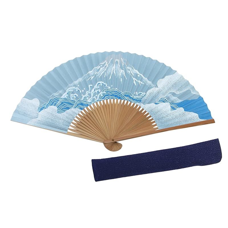 【新品】 [ハセガワ] 紳士用 扇子 京都職人 仕立て 扇子袋付き 紙箱入り(富士山) 0