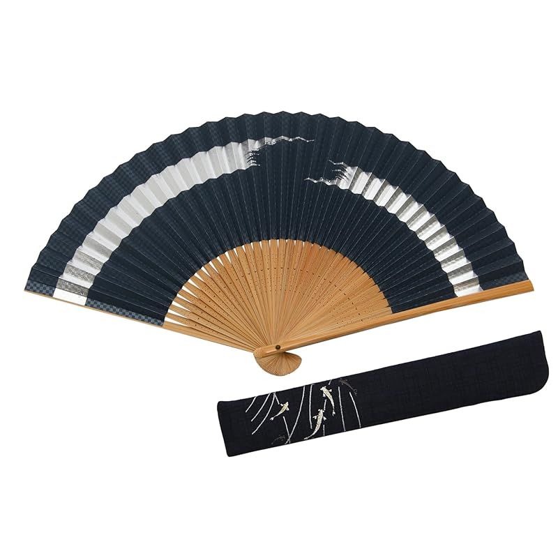 【新品】 [ハセガワ] 京扇子 銀霞 京都職人 手作り 扇子 扇子袋付き 化粧箱入り 0