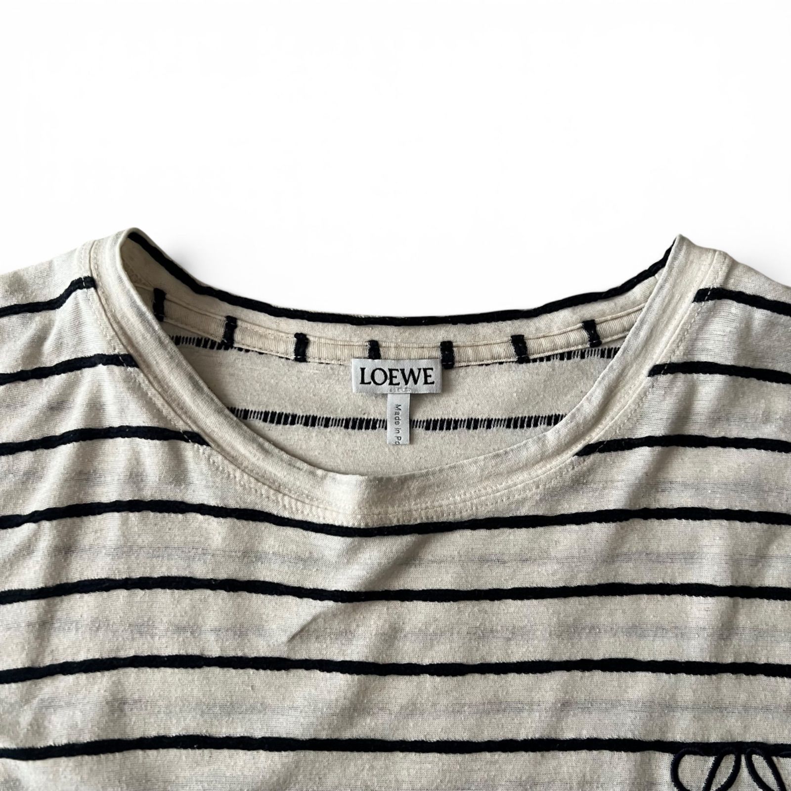 国内正規品 ロエベ LOEWE アナグラム刺繍 ボーダー 半袖 Tシャツ L