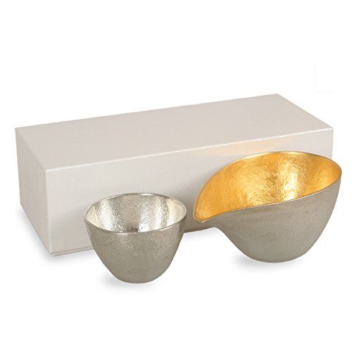 ぐい呑 猪口 能作 本錫100％ 酒器セット ぐい呑み錫 片口小金箔