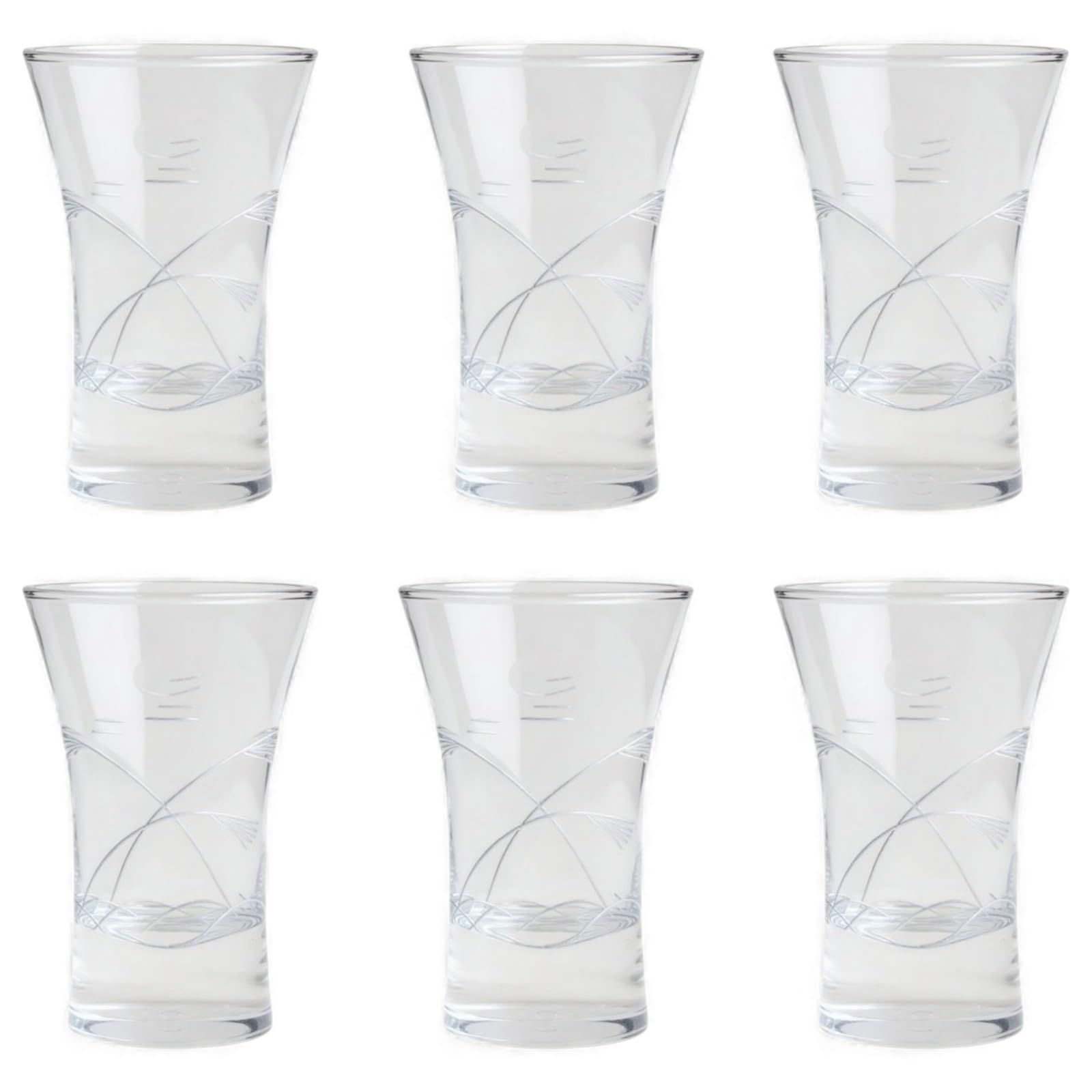 匠美風 ディナー ラグゼ select 6個入 切子 杯 （ 盃 さかずき ） ススキと月切子 φ64xH100mm 110ml ガラス （ ガラス ）日本製 匠 PNO.334610