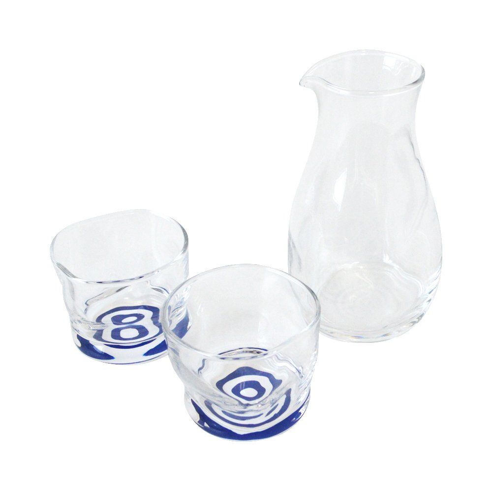 アデリア(ADERIA) 酒器セット クリア (カラフェ290ml×1個、盃100ml×2個) 利き猪口味わいグラス ギフトセット 化粧箱入 日本製 S-6216