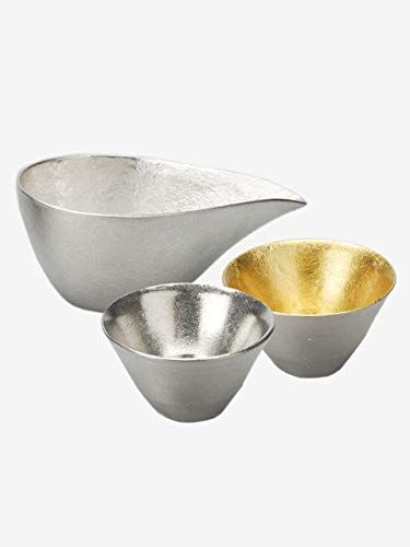 ぐい呑 猪口 能作 本錫100％ 酒器セット ぐい呑み錫 金箔2個 片口小錫