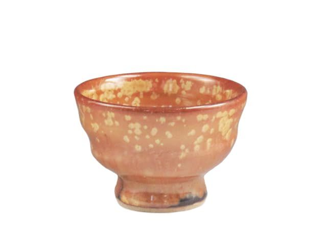 小砂焼（栃木県） 藤田製陶所 酒器 ぐい呑 金結晶掛け 2KOI0023 窯元木箱（共箱）入+和紙包装
