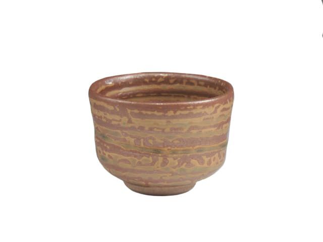小石原焼（福岡県） 柳瀬本窯元 酒器 ぐい呑 茶伊羅保轆轤目 8KOI0043 窯元木箱（共箱）入+和紙包装