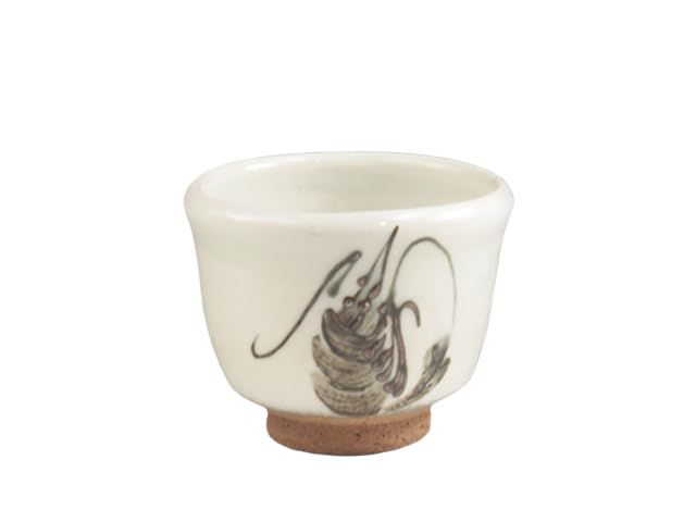 丹波焼（兵庫県） 昇陽窯 酒器 ぐい呑 イッチン海老絵 5TAN0166 特製桐箱入+和紙包装