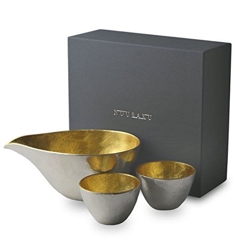 能作 酒器セット ぐい呑み金箔2個 片口大金箔