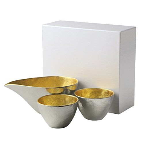 能作 酒器セット ぐい呑み金箔2個 片口小金箔