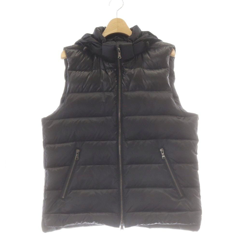 ジョセフオム JOSEPH HOMME ダウンベスト ノースリーブ ジャケット 48 黒 ブラック フード付き ジップアップ JRJHHW0202 /AU