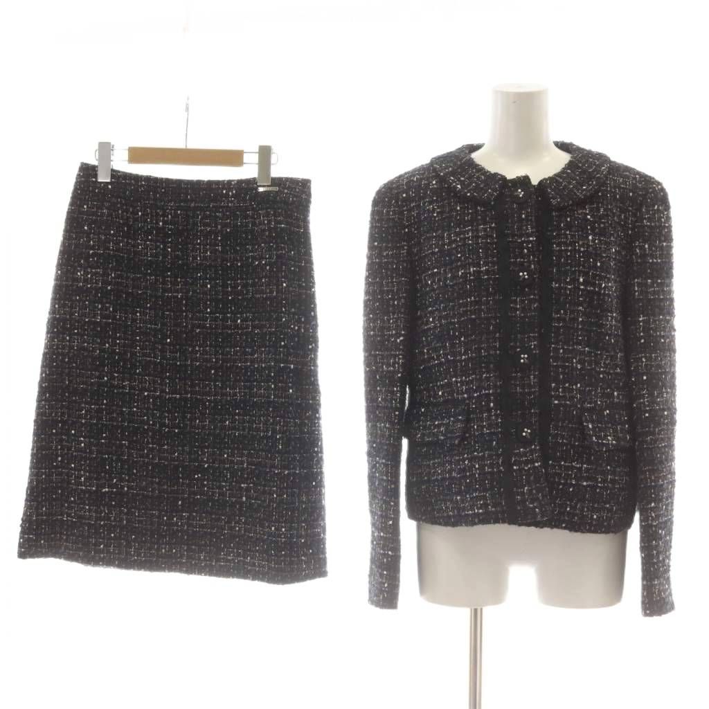 ダックス DAKS セットアップ スーツ ジャケット スカート 40 黒 