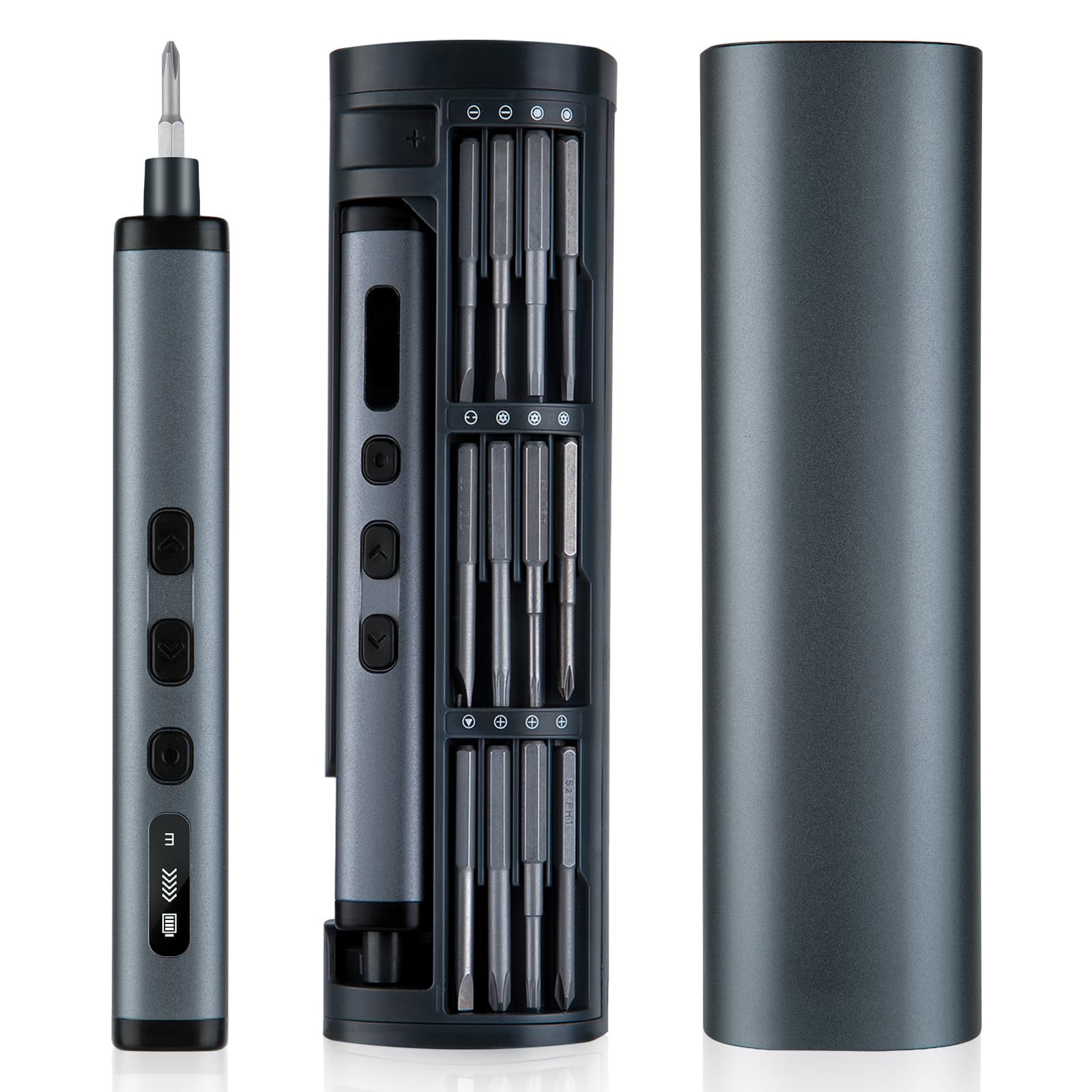Tipkook 電動精密ドライバー【78in1? 5段階トルク】精密ドライバー電動 USB-C 充電式 正逆転切替 LEDライト ペン型軽量 72種ビット付属 ミニ電動ドライバー 専用ケース付き ピンセット/スパッジャーが付属 DIY 修理ツールセット スマホ