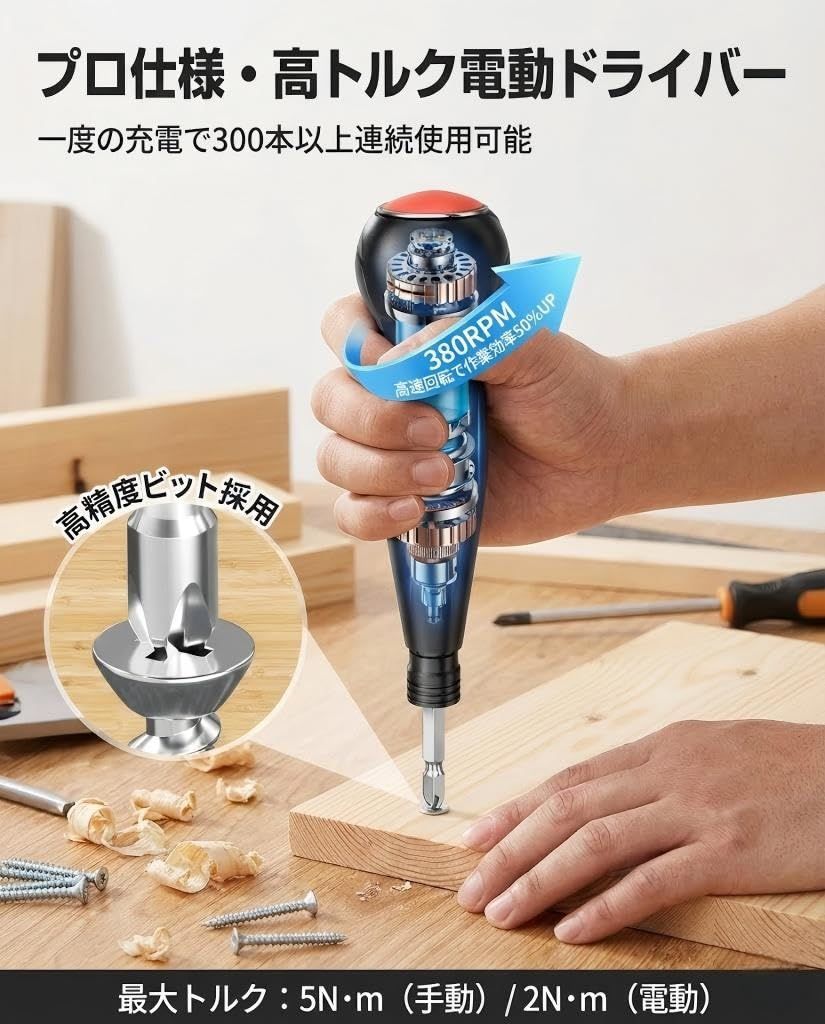 電動ドライバー 小型 携帯 手持ち WMW Type-C USB充電式 軽量 人間工学設計 滑り止め構造 手動兼用 高輝度LEDライト 正逆転切替 初心者向け 操作簡単 家庭用・DIY用 14本合金ビット付 2025強化モデル 電動ドライバー 小型 携帯 手持ち WMW Type-C USB充電式 軽量 人間工学設計 滑り止め構造 手動兼用 高輝度LEDライト 正逆転切替 初心者向け 操作簡単 家庭用・DIY用 14本合金ビット付 2025強化モデル