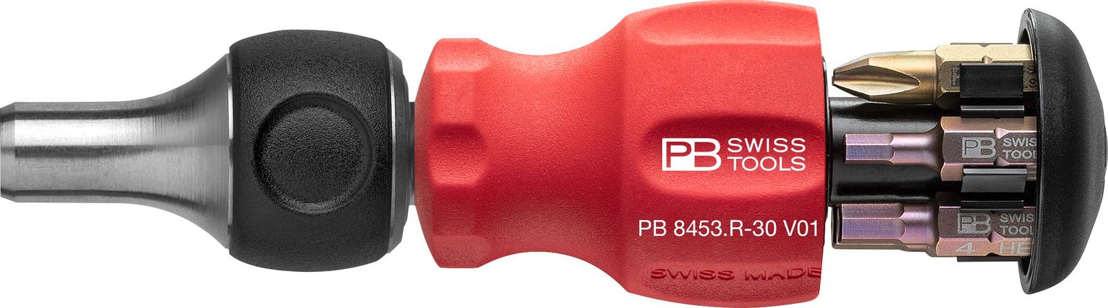 PB SWISS TOOLS ピービースイスツールズ スイスグリップ C6ドライバービット6本組 差替式スタビーラチェットドライバー インサイダー 8453.R-30V01