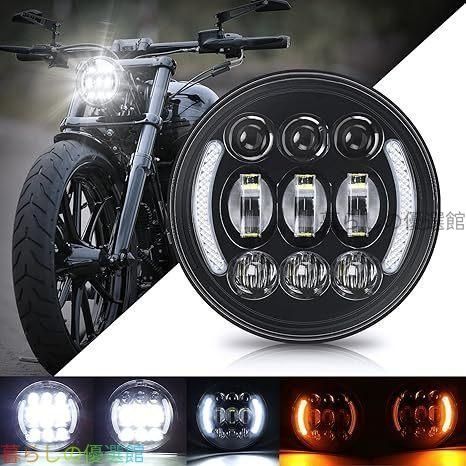 新入荷】ハーレー 汎用 5.75インチ LEDヘッドライト デイライト内蔵 