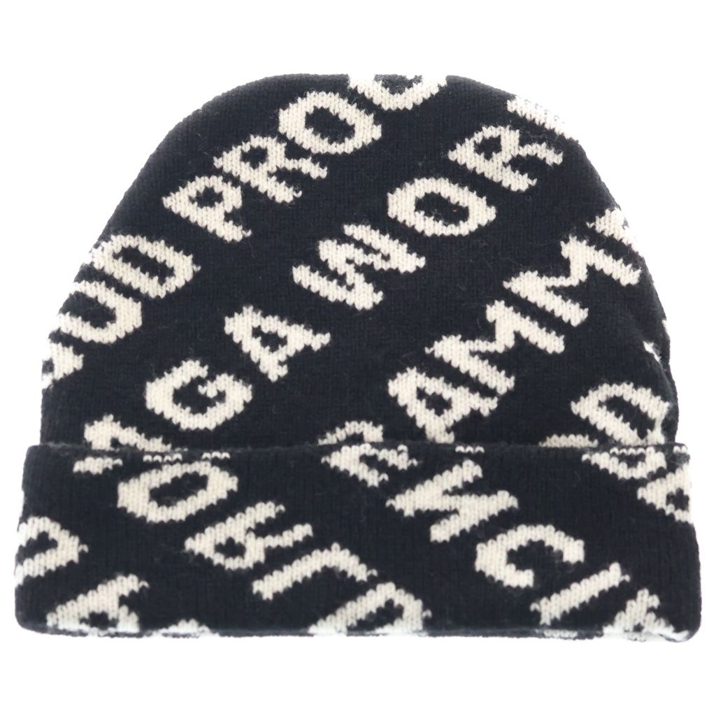 BALENCIAGA バレンシアガ WORLD FOOD PROGRAMME BEANIE ワールドフードプログラムビーニー ニット キャップ 帽子 ブラック 612961 BALENCIAGA (バレンシアガ) WORLD FOOD PROGRAMME BEANIE ワールド