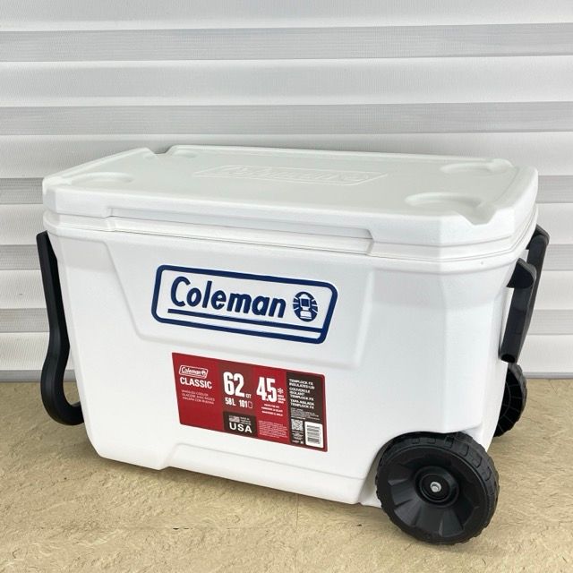 58L コールマン クーラーボックス 【中古】良品 Coleman CLASSIC ＃5859 62QT エクストリームホイールクーラー ホイール付き/516857