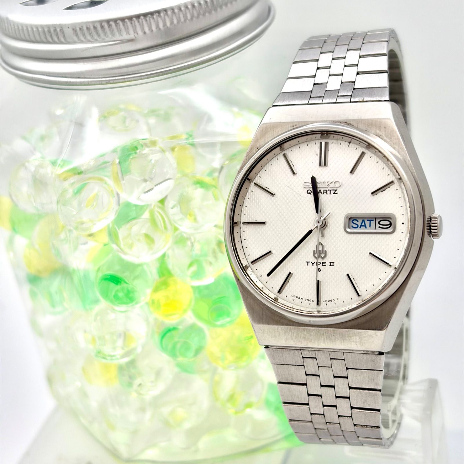 SEIKO セイコータイプ2 メンズ腕時計 シルバー シンプル デイデイト SEIKO セイコータイプ2 メンズ腕時計 シルバー シンプル デイデイト