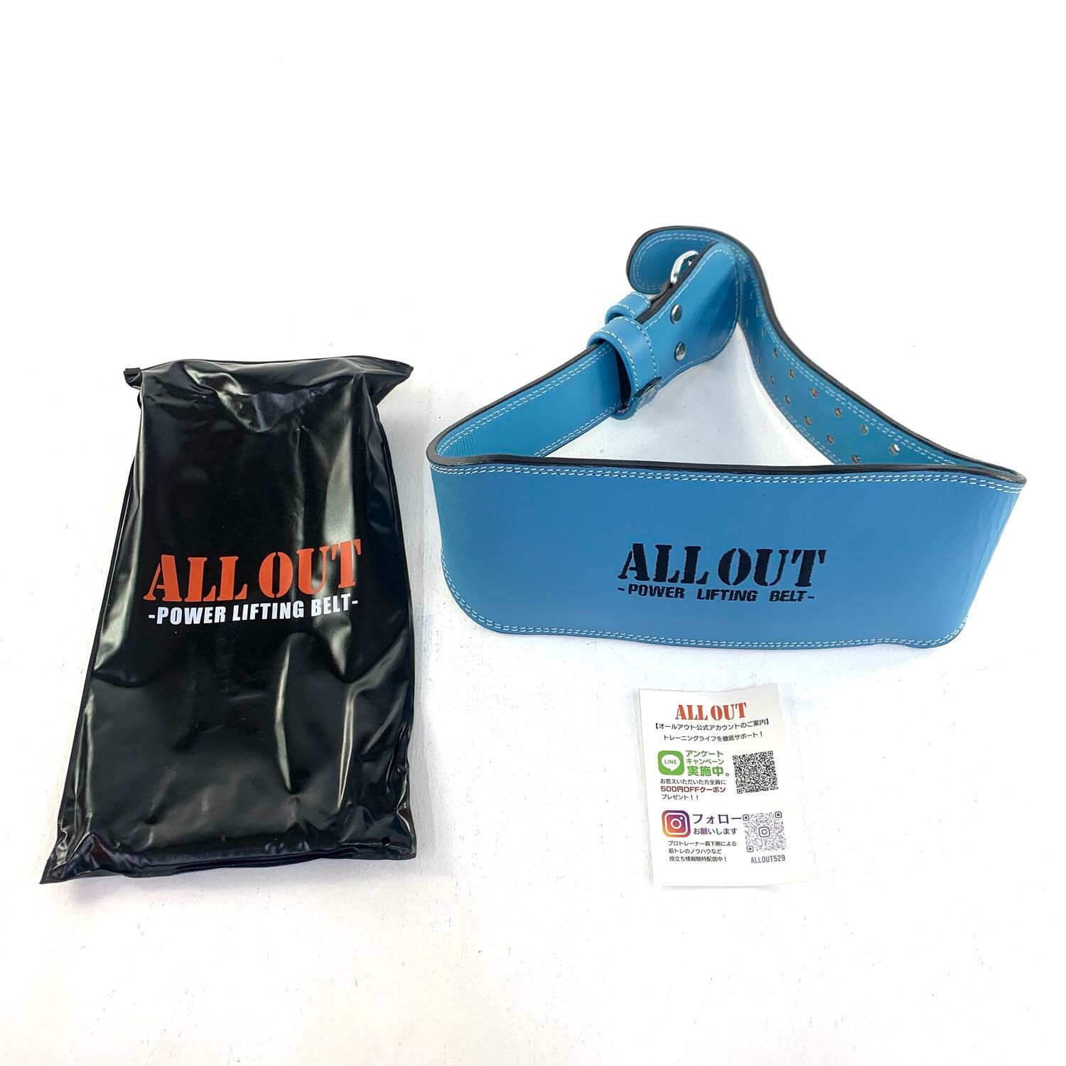 【★加古川物流】中古 ALL OUT オールアウト　パワーリフティングベルト サイズL°【431】 ☆加古川物流】中古 ALL OUT オールアウト パワーリフティングベルト
