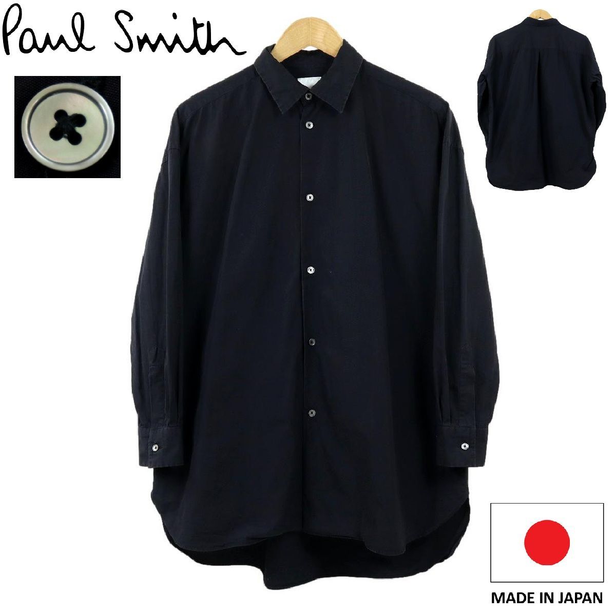 B3811】【日本製】Paul Smith ポールスミス 長袖シャツ リゾッドカラー