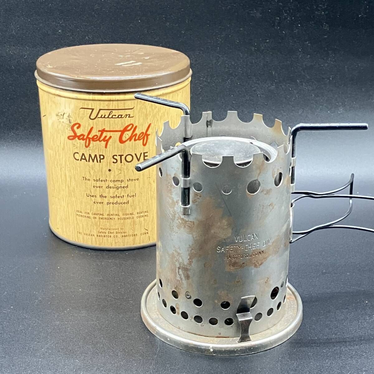 【 デッドストック 】ヴァルカン セーフティ シェフ Vulcan Safety Chef CAMP STOVE 未点火 ビンテージ アウトドア ヴィンテージ (POP_25D)