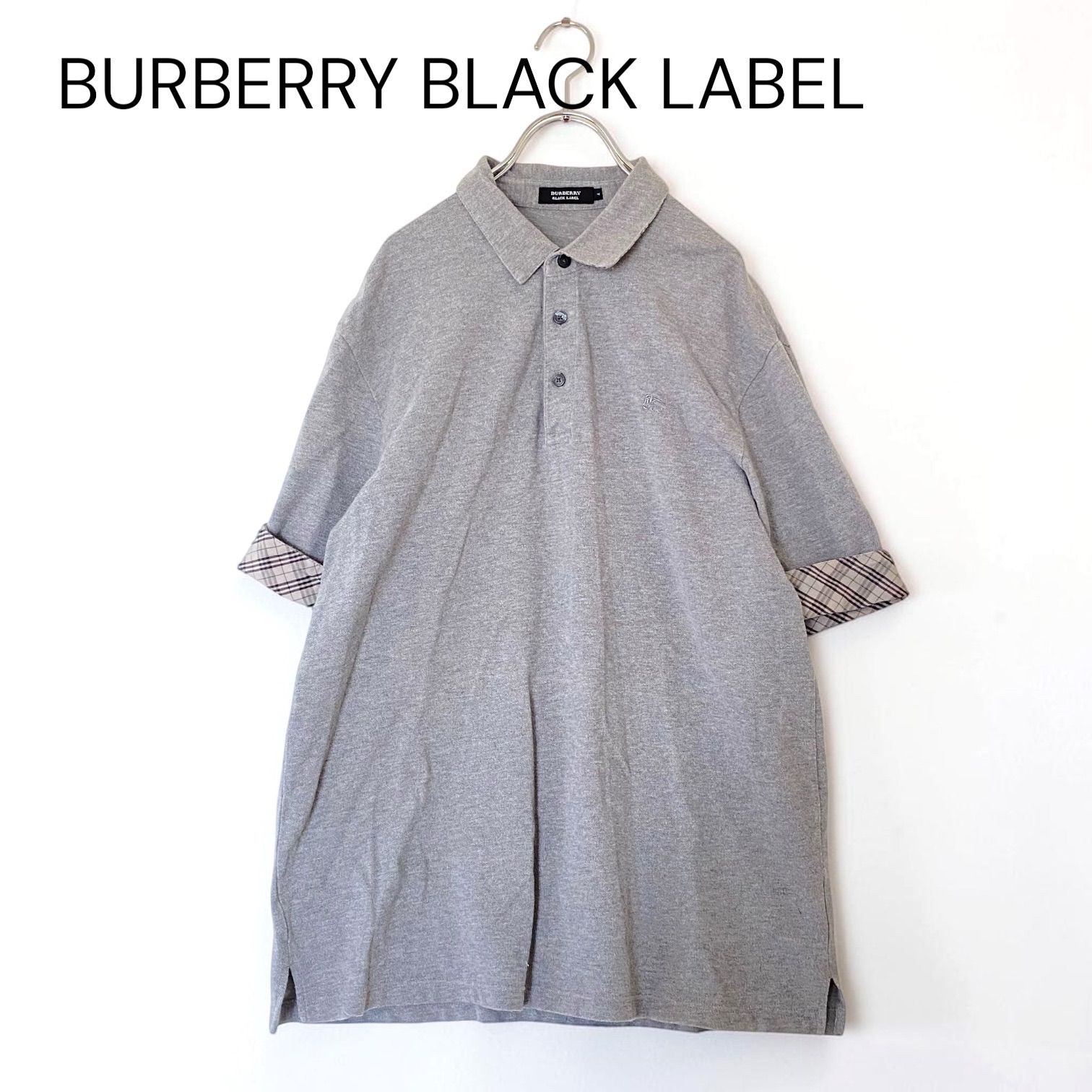 BURBERRY BLACK LABEL ポロシャツ チェック グレー バーバリー 