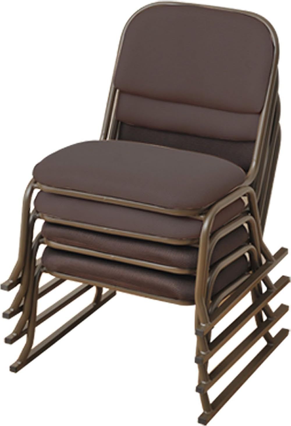 山善 YAMAZEN スタッキングチェア 4脚組 完成品 積み重ね収納 ダークブラウン/ブラウン YSSC-53M-4P 椅子 イス