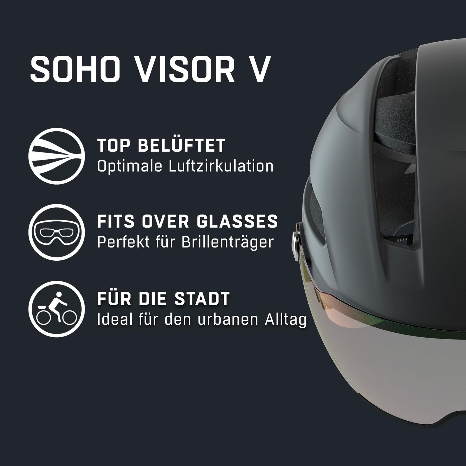 ALPINA(アルピナ) 調光バイザー付き自転車ヘルメット CE認証 ドイツ製 SOHO VISOR V / 55-59 cm ALPINA(アルピナ) 調光バイザー付き自転車ヘルメット CE認証 ドイツ製 SOHO VISOR V / 55-59 cm