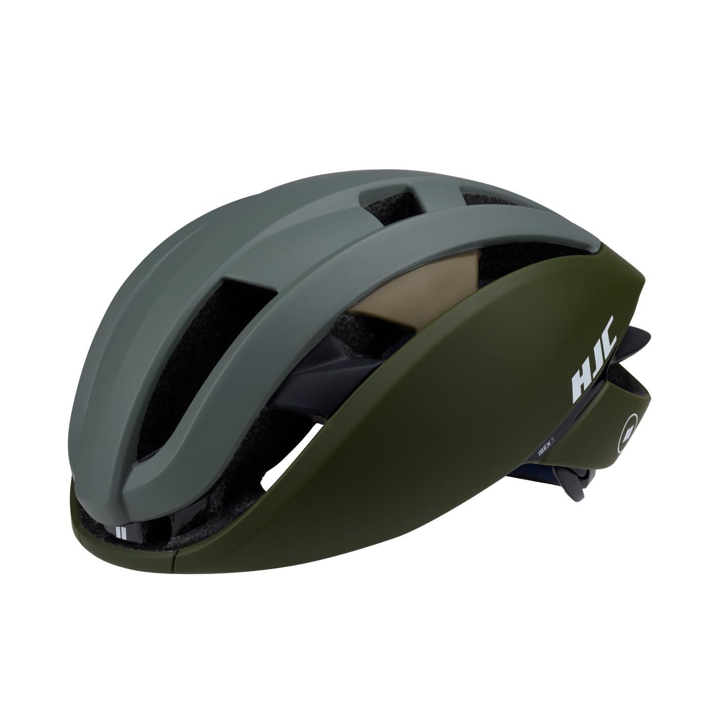 HJC ヘルメット 自転車 最上位モデル [JCF公認] ロードバイク [ 安全性と冷却性] 究極のパフォーマンスとフィット感 空気抵抗低減 軽量 かっこいい サイクルレース IBEX3 (MT. DARK GREEN, L(58-61cm))