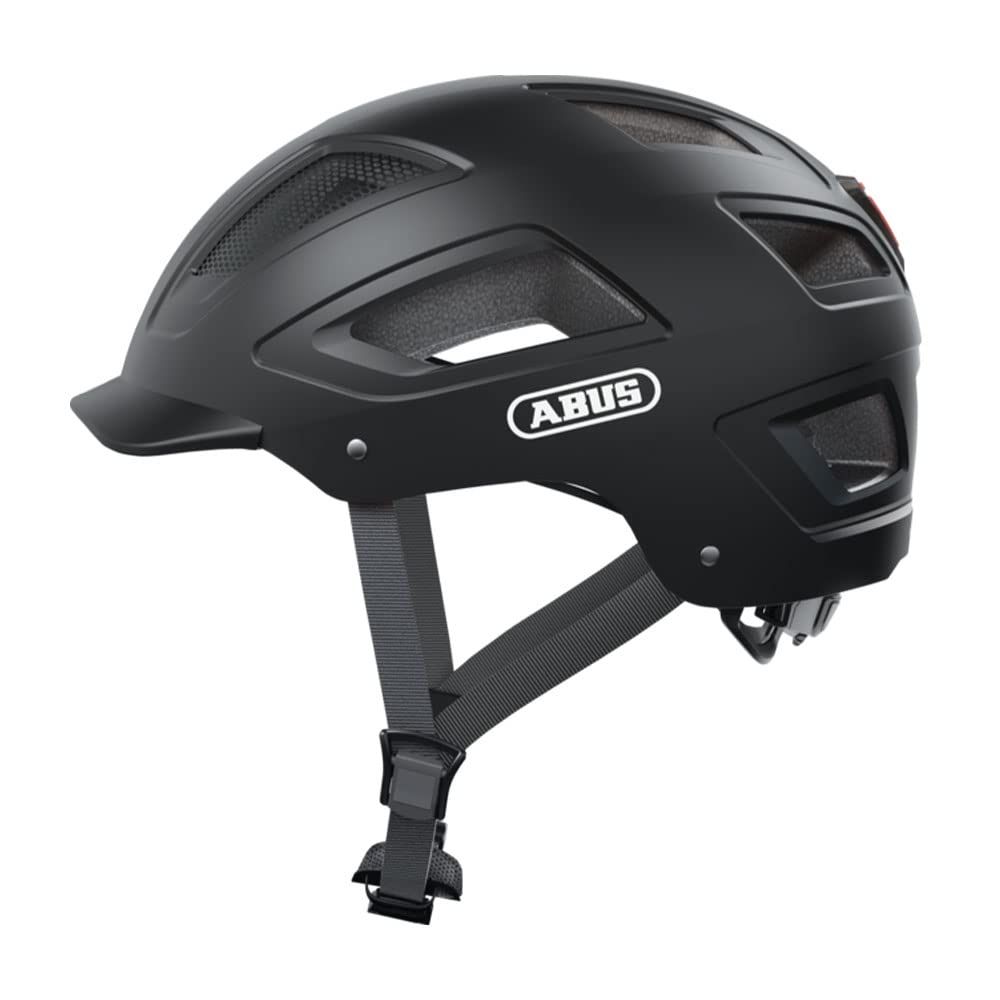 【日本正規品】 ABUS(アブス) 自転車 アーバンヘルメット HYBAN2.0 ハイバン2.0 ベルベットブラック Mサイズ 後方LED搭載 バイザー付き 13,339円