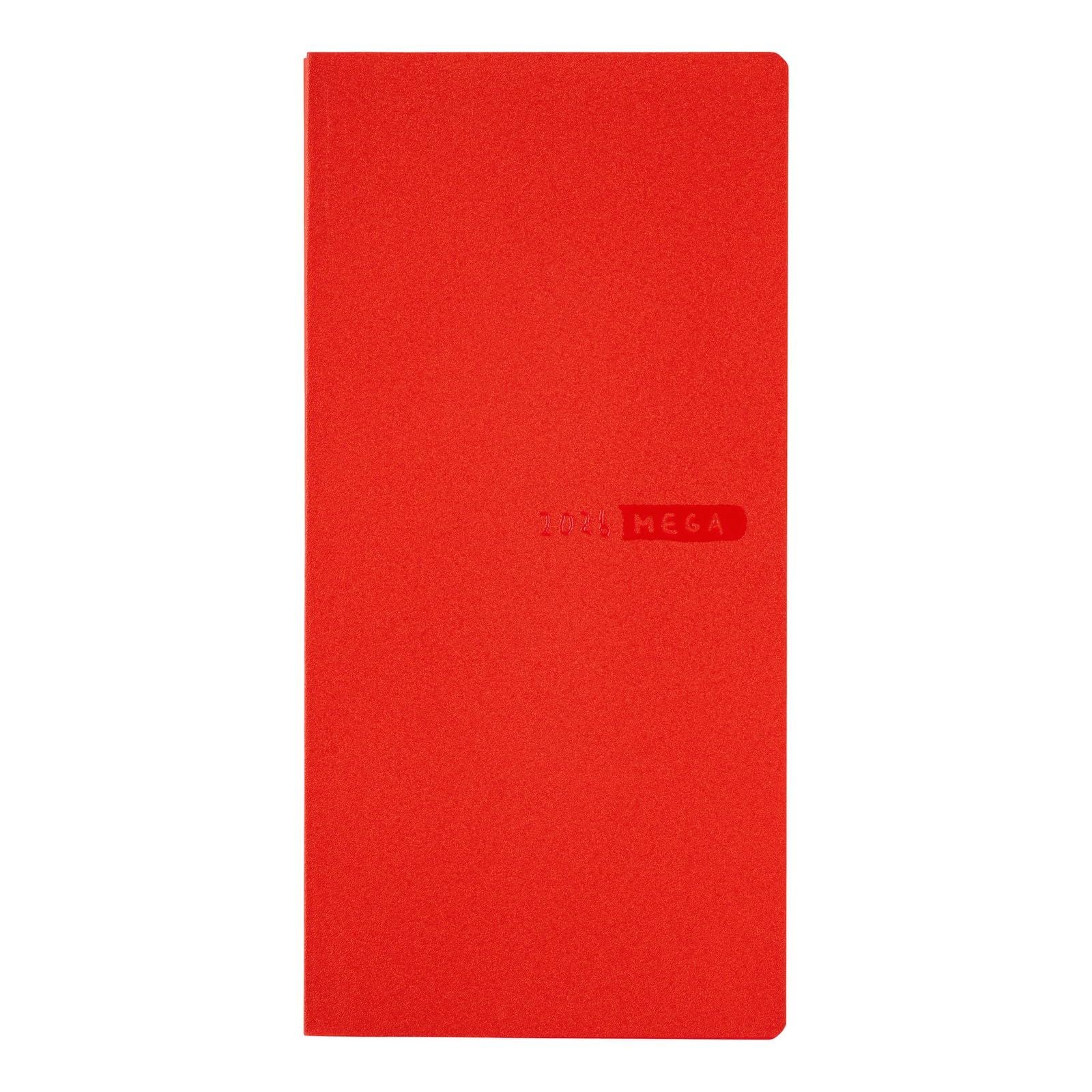 ほぼ日手帳 2026 weeks MEGA スニーカー/トマトレッド 1月始まり 週間手帳 週間レフト スリム縦長 方眼メモ215ページ