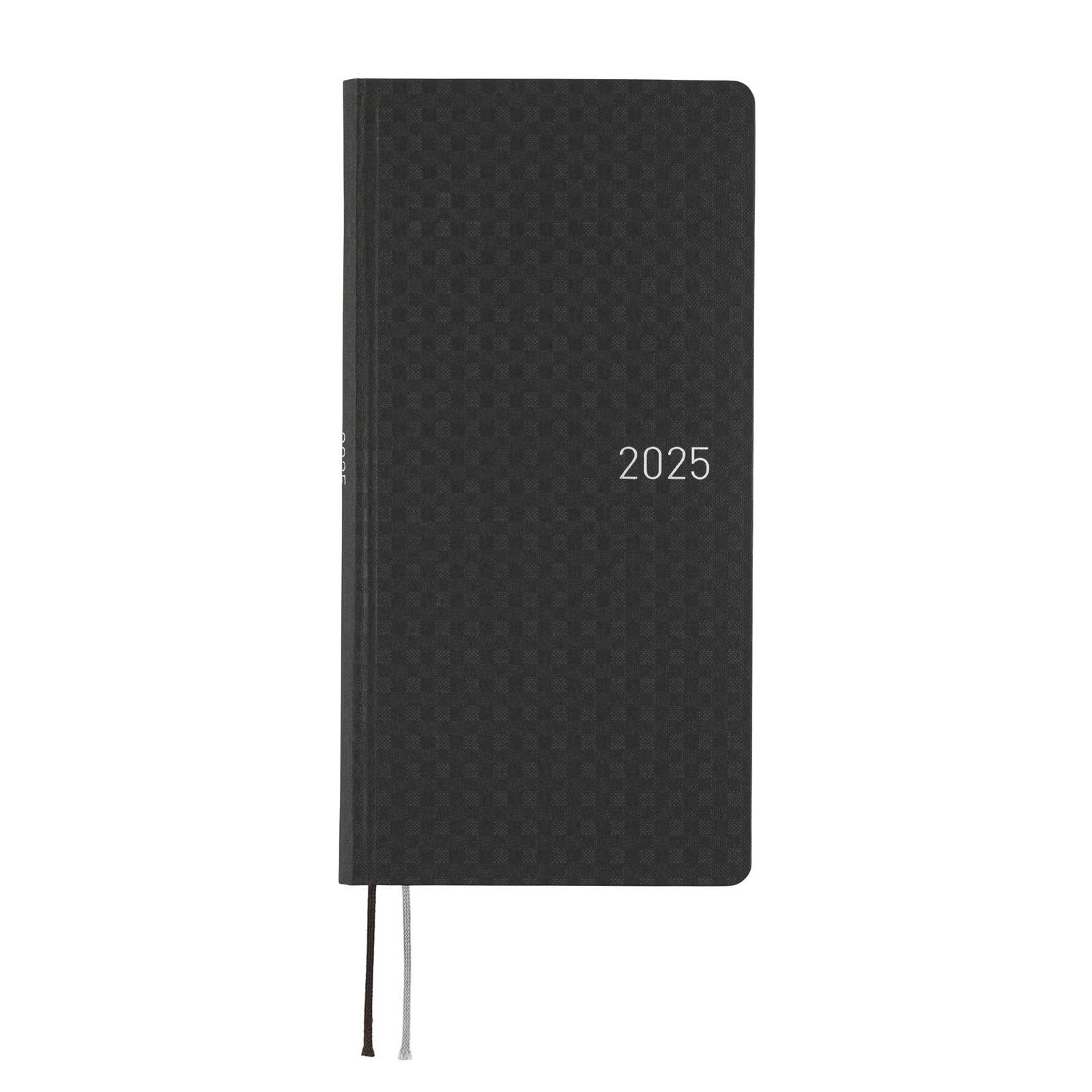 ほぼ日手帳 2025 weeks ペーパーシリーズ/ブラックギンガム 1月始まり 週間手帳 週間レフト スリム縦長