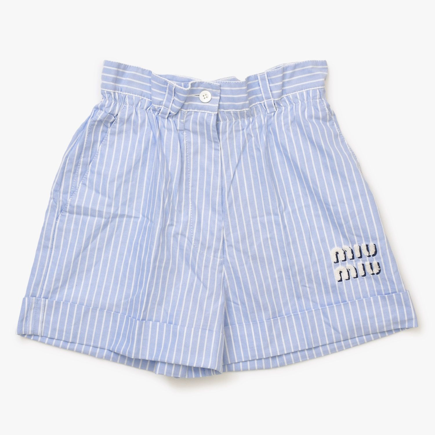 極美品 MIUMIU ミュウミュウ ショーツ ストライプ ショートパンツ