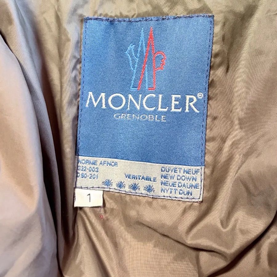 希少　青タグ　90S　MONCLER　グレノーブル　ヴィンテージ 超希少・青タグ】モンクレール グルノーブル ダウンジャケット 1 茶 M