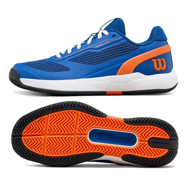 ウィルソン(Wilson) ジュニア RUSH PRO 5 JR ラッシュプロ5 ジュニア オールコート用テニスシューズ WRS338770U Dブルー×WH×オレンジT(26y5m)(050029959)