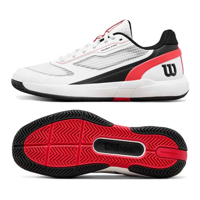 ウィルソン(Wilson) ジュニア RUSH PRO 5 JR ラッシュプロ5 ジュニア オールコート用テニスシューズ WRS338780U WH×インフラレッド×BK(26y5m)(050029958)
