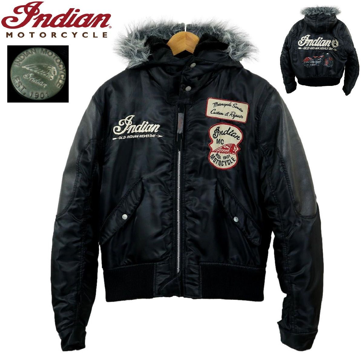 S3800】【美品】【2WAY】INDIAN MOTORCYCLE インディアンモーター 