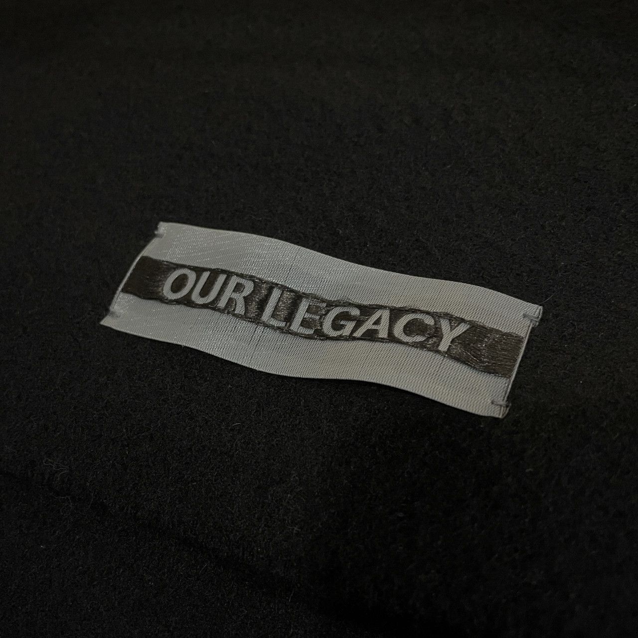 OUR LEGACY 24AW BLACK DOUBLE WOOL ESTATE SCARF ウールフリンジ大判