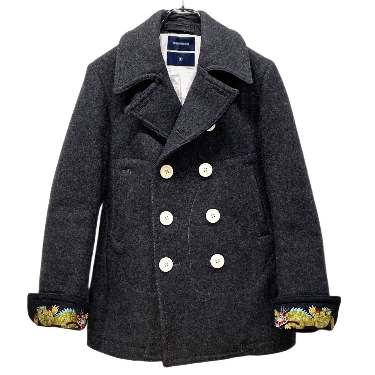 MIHARA YASUHIRO 龍刺繍ウールメルトンピーコート PEA COAT ダブルブレスト ジャケット ブルゾン アウター Archive 00s
